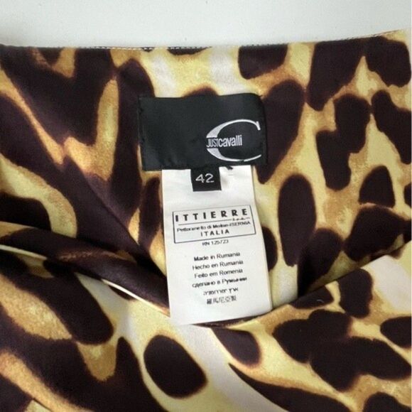 Vintage Just Cavalli Leopard Animal Print Silk Mini Dress - Picture 4 of 8